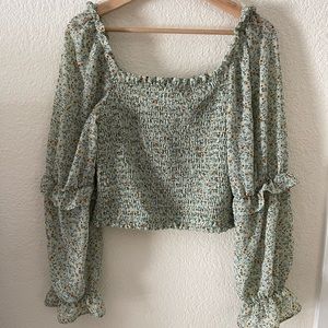 Tube top with bubble sleeves